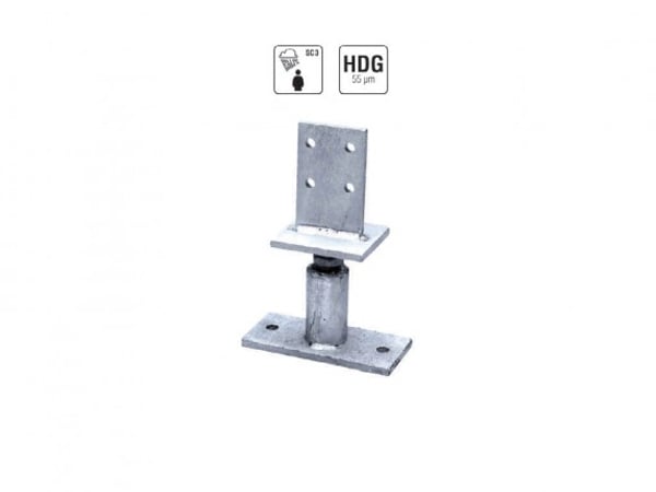 Adjustable T-Type Post Support With Base Plate
