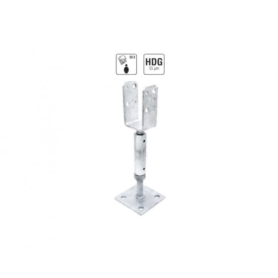Adjustable Y-Type Post Supports With Long Nut & Base Plate