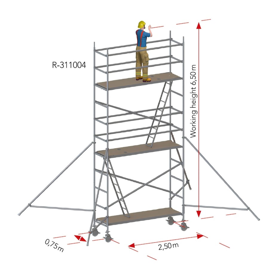 RALUTECH Rolling Tower 75 × 250 cm, R-311004